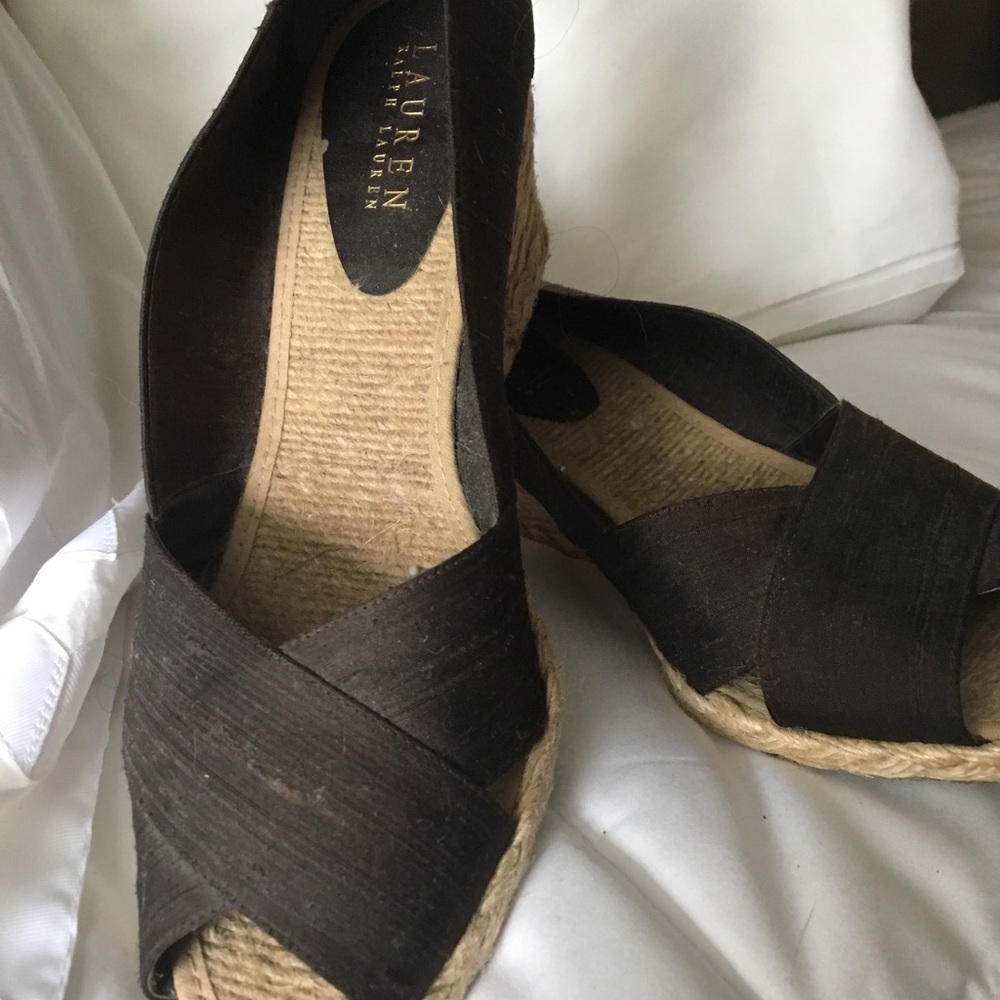 Ralph Lauren Peep Toe Wedges